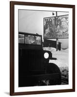 VD Poster in Front of BMW Automobile Plant-Walter Sanders-Framed Photographic Print