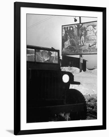 VD Poster in Front of BMW Automobile Plant-Walter Sanders-Framed Photographic Print