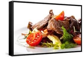 Veal and Mushrooms Salad with Mixed Salad Leaves and Cherry Tomato-svry-Framed Stretched Canvas