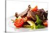 Veal and Mushrooms Salad with Mixed Salad Leaves and Cherry Tomato-svry-Stretched Canvas