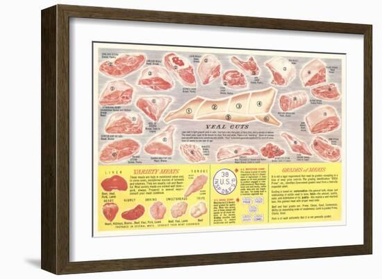 Veal Cuts Chart-null-Framed Art Print