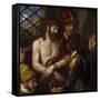 Vecellio di Gregorio Tiziano (Attribution) / 'Ecce Homo', 1565-1570, Italian School, Oil on canv...-TITIAN-Framed Stretched Canvas