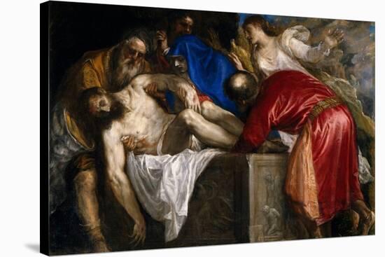 Vecellio di Gregorio Tiziano / 'The Burial of Christ', 1559, Italian School, Oil on canvas, 136 ...-TITIAN-Stretched Canvas