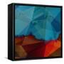 Vector Abstract Background. Polygon Blue-Ikatod-Framed Stretched Canvas