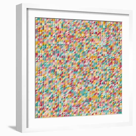 Vector Abstract Background. Triangles White-Ikatod-Framed Art Print