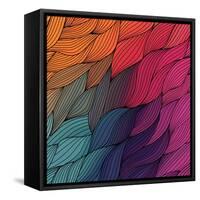 Vector Abstract Hand-Drawn Waves Texture, Wavy Background. Colorful Waves Backdrop.-Markovka-Framed Stretched Canvas