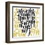 Vector Alphabet. Hand Drawn Letters. Letters of the Alphabet Written with a Brush.-veraholera-Framed Art Print