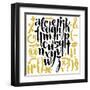 Vector Alphabet. Hand Drawn Letters. Letters of the Alphabet Written with a Brush.-veraholera-Framed Art Print