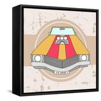 Vector American Muscle Car. Retro Car. Hand Drawn Car-RonAleksandra-Framed Stretched Canvas