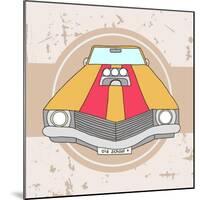 Vector American Muscle Car. Retro Car. Hand Drawn Car-RonAleksandra-Mounted Art Print