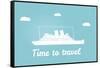 Vector an Illustration with the Image of the Ship for a Banner and a Leaflet Travel for Cruise Line-Dukesn-Framed Stretched Canvas