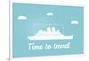 Vector an Illustration with the Image of the Ship for a Banner and a Leaflet Travel for Cruise Line-Dukesn-Framed Premium Giclee Print