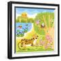 Vector Animals on the Forest-Sergei Kosilko-Framed Art Print