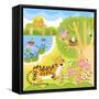 Vector Animals on the Forest-Sergei Kosilko-Framed Stretched Canvas