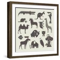 Vector Animals Set-vector pro-Framed Art Print