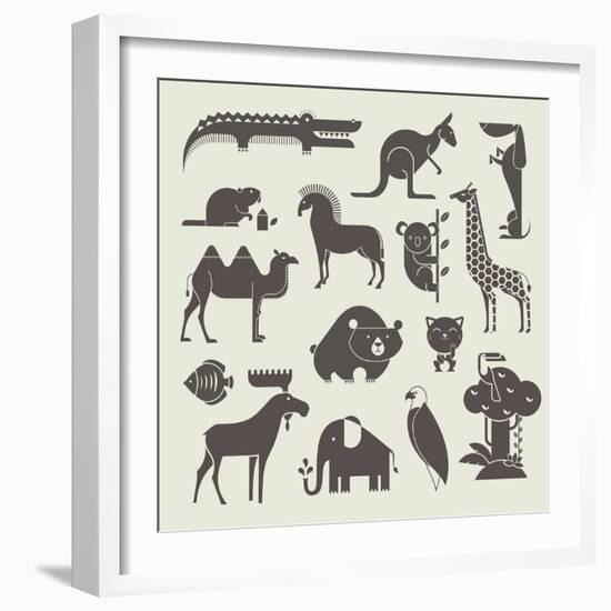 Vector Animals Set-vector pro-Framed Art Print