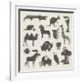 Vector Animals Set-vector pro-Framed Art Print