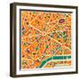 Vector Background Abstract Pattern Paris City Map Trendy Colors-EverstRuslan-Framed Art Print