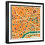 Vector Background Abstract Pattern Paris City Map Trendy Colors-EverstRuslan-Framed Art Print