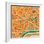 Vector Background Abstract Pattern Paris City Map Trendy Colors-EverstRuslan-Framed Art Print