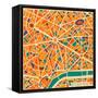 Vector Background Abstract Pattern Paris City Map Trendy Colors-EverstRuslan-Framed Stretched Canvas