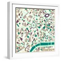 Vector Background Abstract Pattern Paris City Map Trendy Colors-EverstRuslan-Framed Art Print