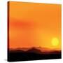 Vector Background of the African Landscape Sunset-shapket-Stretched Canvas