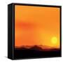 Vector Background of the African Landscape Sunset-shapket-Framed Stretched Canvas