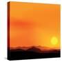 Vector Background of the African Landscape Sunset-shapket-Stretched Canvas