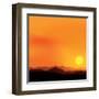 Vector Background of the African Landscape Sunset-shapket-Framed Art Print