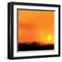 Vector Background of the African Landscape Sunset-shapket-Framed Art Print