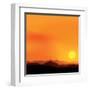 Vector Background of the African Landscape Sunset-shapket-Framed Art Print