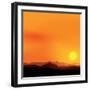 Vector Background of the African Landscape Sunset-shapket-Framed Art Print