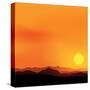 Vector Background of the African Landscape Sunset-shapket-Stretched Canvas