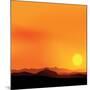 Vector Background of the African Landscape Sunset-shapket-Mounted Art Print