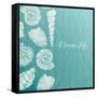 Vector Background with Sea Shells-evdakovka-Framed Stretched Canvas