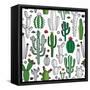 Vector Cactus Seamless Pattern-Vlad Klok-Framed Stretched Canvas