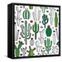 Vector Cactus Seamless Pattern-Vlad Klok-Framed Stretched Canvas