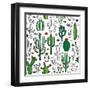 Vector Cactus Seamless Pattern-Vlad Klok-Framed Art Print