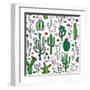 Vector Cactus Seamless Pattern-Vlad Klok-Framed Art Print