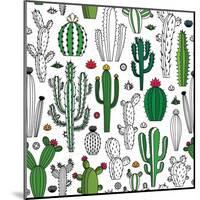 Vector Cactus Seamless Pattern-Vlad Klok-Mounted Art Print