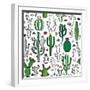 Vector Cactus Seamless Pattern-Vlad Klok-Framed Art Print