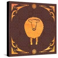 Vector Card with Sheep and 2015-kisika-Stretched Canvas