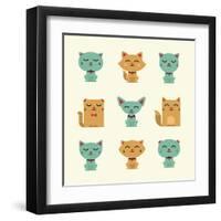 Vector Cats-vector pro-Framed Art Print