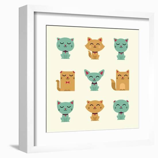 Vector Cats-vector pro-Framed Art Print