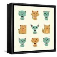 Vector Cats-vector pro-Framed Stretched Canvas