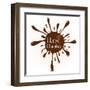 Vector Chocolate Blot with Text I Love Chocolate . Chocolate Badge Template with Chocolate Heart F-Frantisek Keclik-Framed Art Print