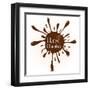 Vector Chocolate Blot with Text I Love Chocolate . Chocolate Badge Template with Chocolate Heart F-Frantisek Keclik-Framed Art Print