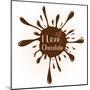 Vector Chocolate Blot with Text I Love Chocolate . Chocolate Badge Template with Chocolate Heart F-Frantisek Keclik-Mounted Art Print