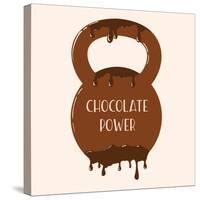 Vector Chocolate Kettlebell with Melting Effect. Kettlebel with Label Chocolate Power . Chocolate-Frantisek Keclik-Stretched Canvas
